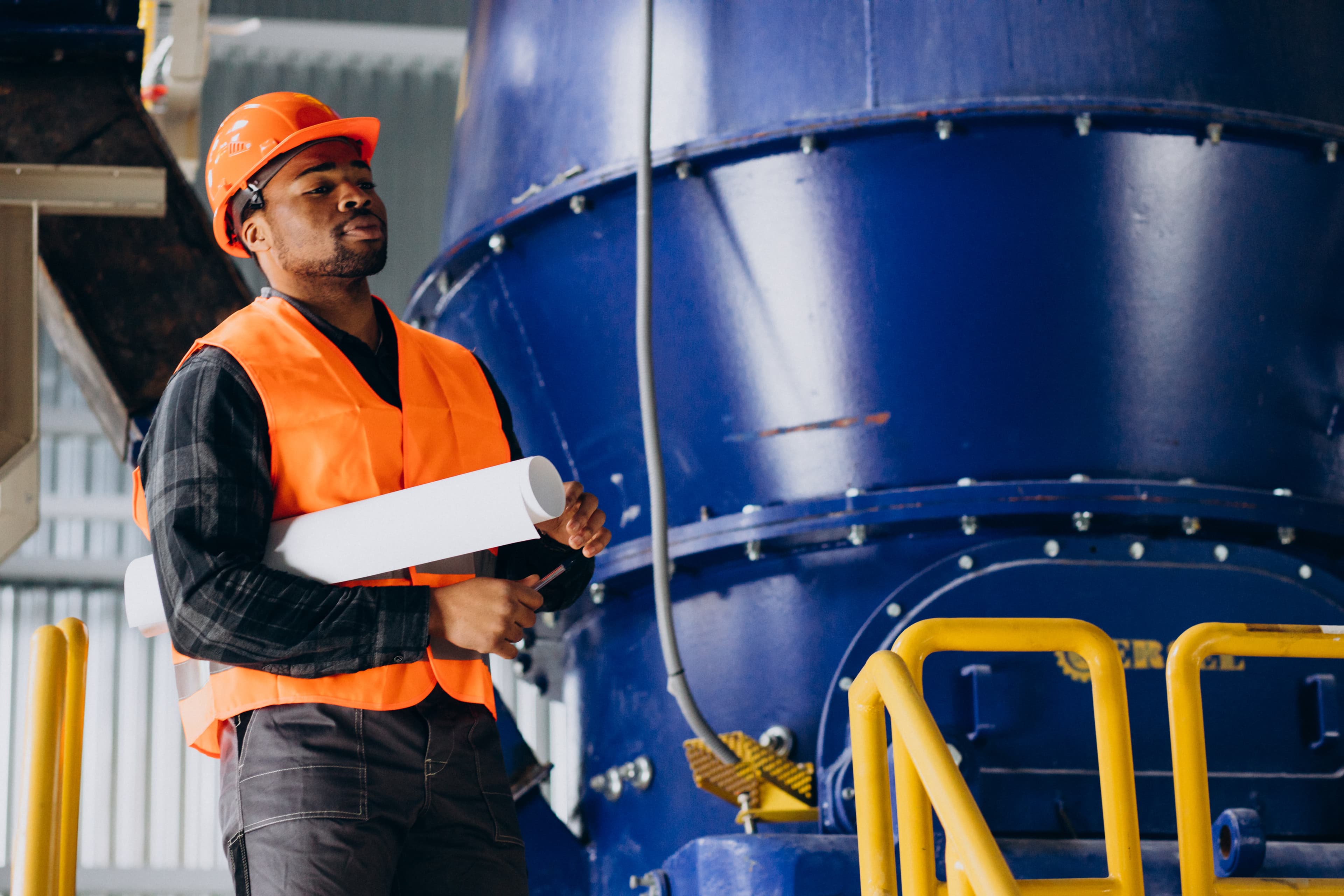 Field worker on operations site
